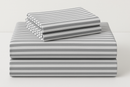 Jogo de Cama Queen Listrado Cinza e Branco - 4 Peças