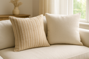 Kit 2 Almofadas Decorativas Texturizadas Bege e Creme