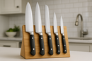 Jogo 5 Facas Profissionais com Suporte Magnético Bambu