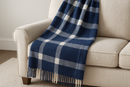 Manta Xadrez Azul Marinho e Branco - Sofá 140x180cm